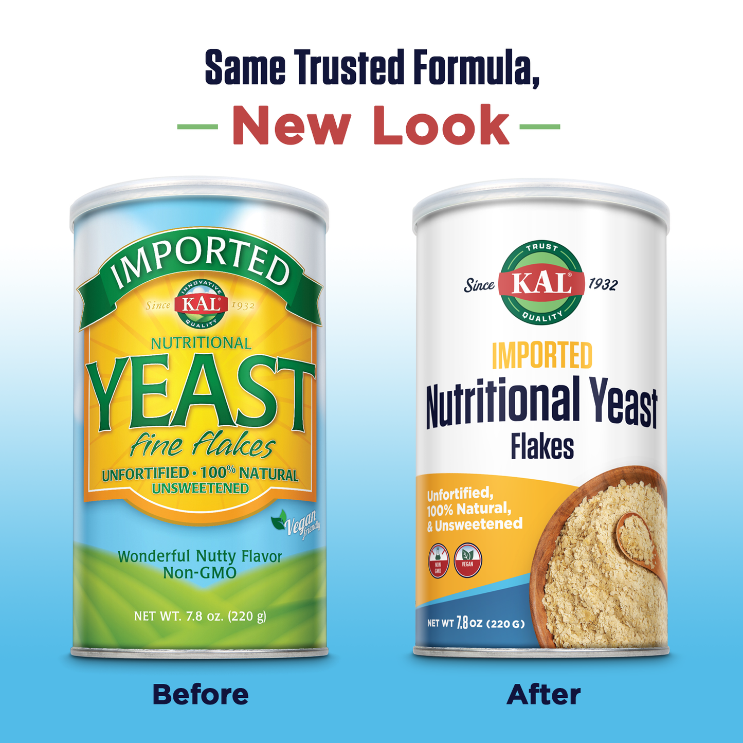 KAL Imported Nutritional Yeast Flakes, Unfortified & Unsweetened Fine Flakes, 100% Natural Source of Amino Acids & B Vitamins, Great Nutty Flavor, Non-GMO & Vegan