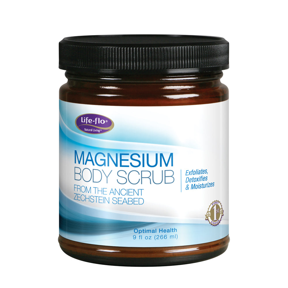 Life-Flo Magnesium Body Scrub | Exfoliates, Detoxifies & Moisturizes | Made w/ Pure Magnesium Chloride & Sea Salt | 9oz