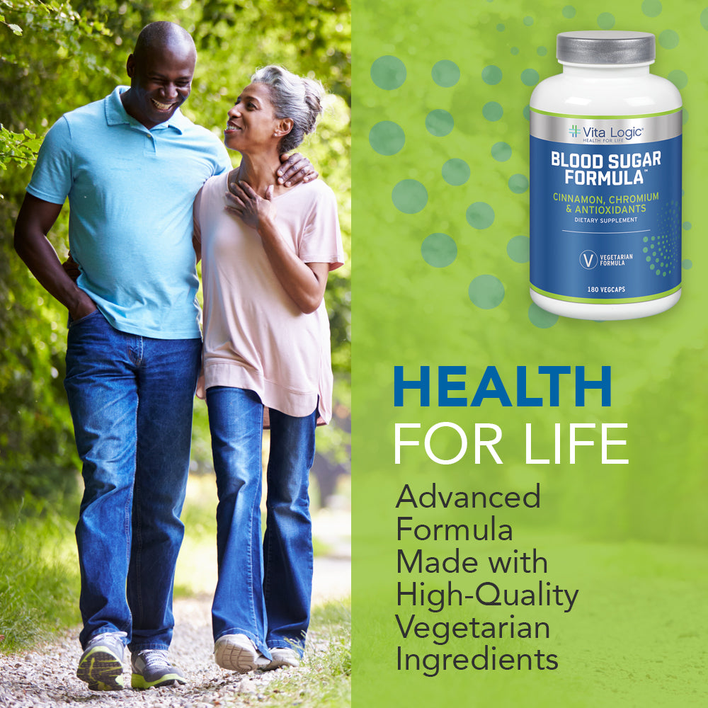 Vita Logic Blood Sugar Formula | Healthy Blood Sugar & Glucose Metabolism Support w/ Cinnamon, Chromium & Antioxidants | 90 Veg Caps