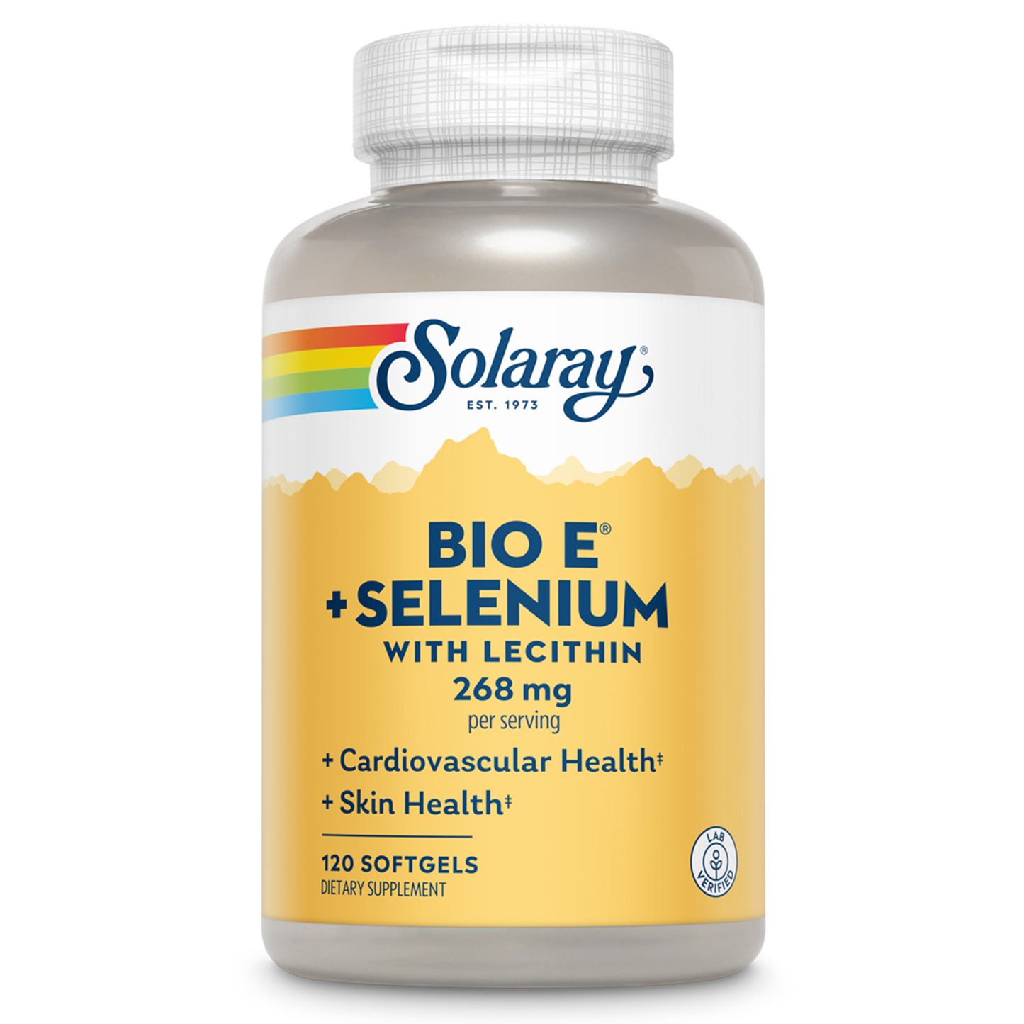 Solaray Bio Vitamin E with Selenium 400IU Healthy Cardiac Function, Antioxidant Activity & Skin Support High Absorption 120 Softgels