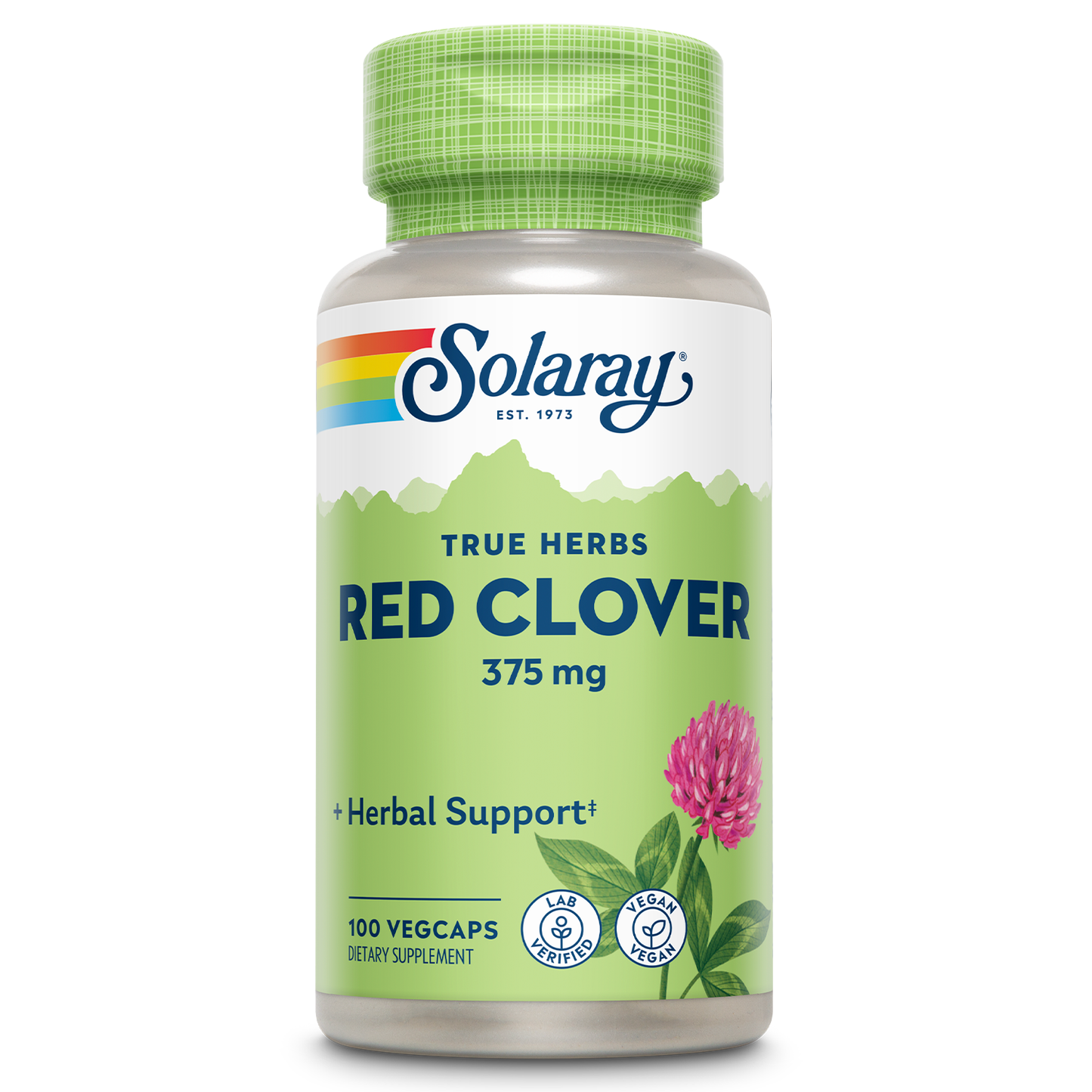 Solaray Red Clover Blossom, Veg Cap (Btl-Plastic) 375mg | 100ct