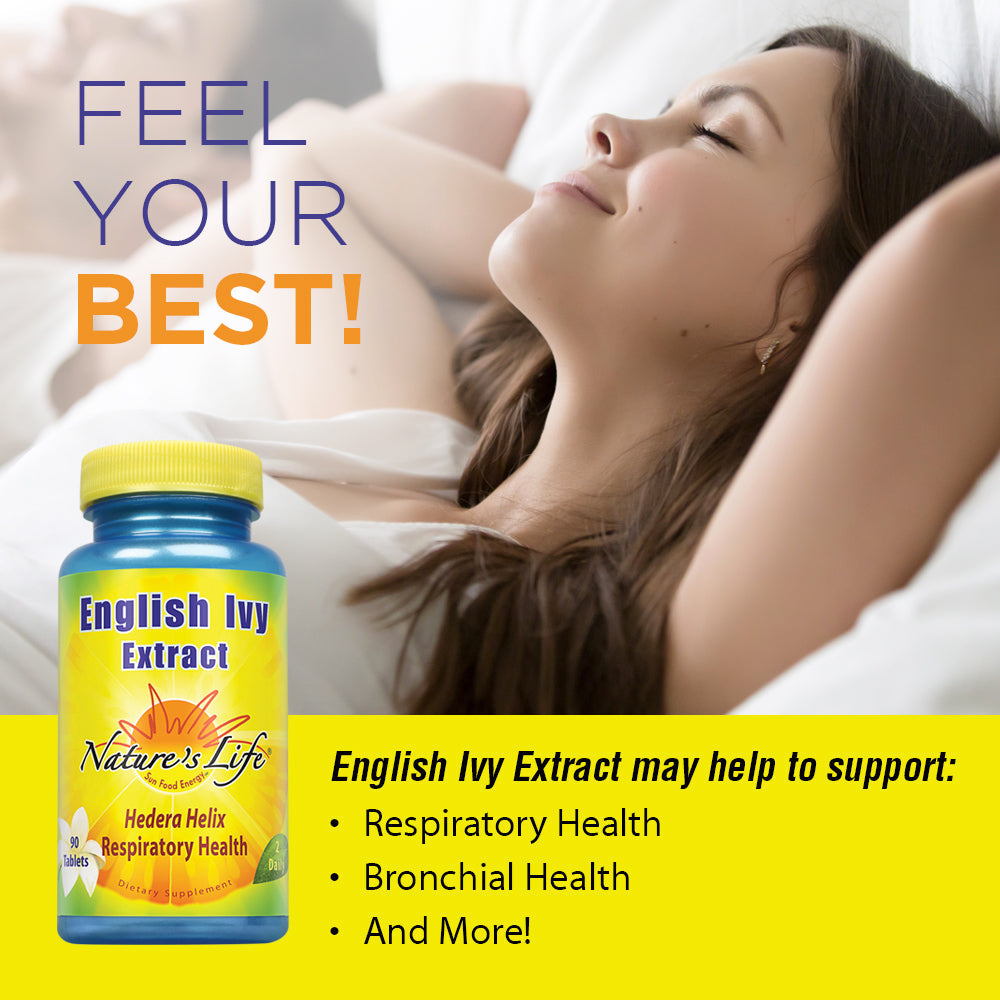 Nature's Life English Ivy Extract | Helps Support Respiratory & Bronchial Health | 136mg of Hedera Helix Leaf Extract (English Ivy), Vegetarian | 90ct