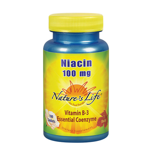 Nature's Life Niacin 100mg | Vitamin B3 Supplement | Healthy Blood Lipid, Circulation & Skin Support | 100CT
