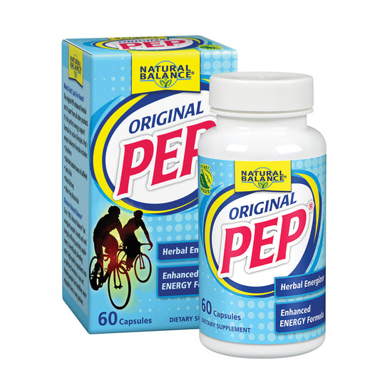 Natural Balance Original Pep Herbal Energizer | Energy, Vitality & Focus Formula w/ Eleuthero, Kola Nut & Gotu Kola | Plant-Based | 60 Caps, 30 Serv.