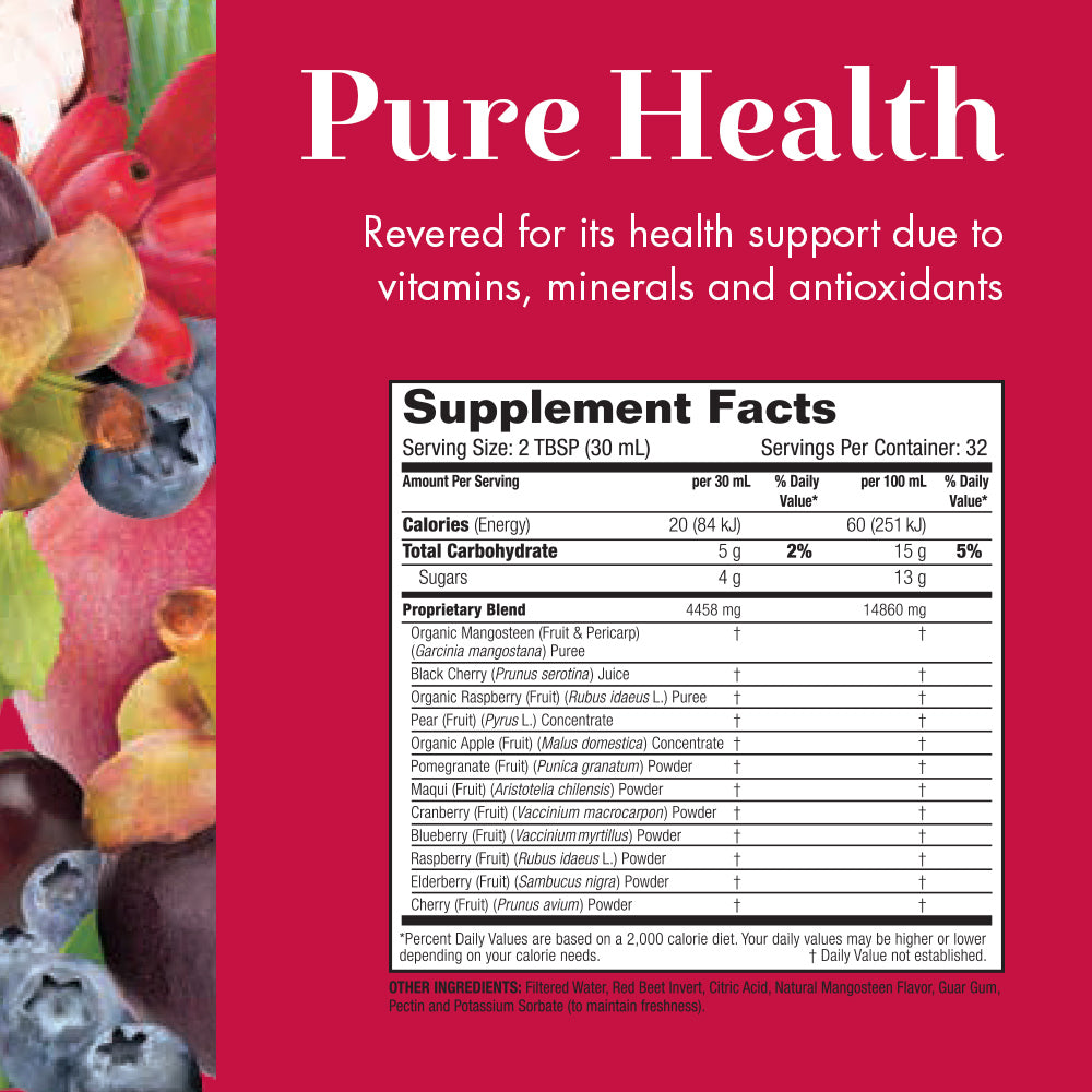 Dynamic Health Mangosteen Blend | With Pomegranate, Black Cherry and More | Vegetarian, No Gluten | 32oz, 32 Serv