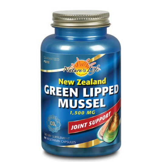 Nature's Life Green Lipped Mussel, Veg Cap (Btl-Plastic) 1g | 90ea