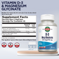 KAL Vitamin D3 & Magnesium Glycinate, Enhanced Absorption Formula with BioPerine, Muscle & Bone Health Support, Immune Support & More, Non-GMO, Gluten Free, 45 Servings, 90 VegCaps